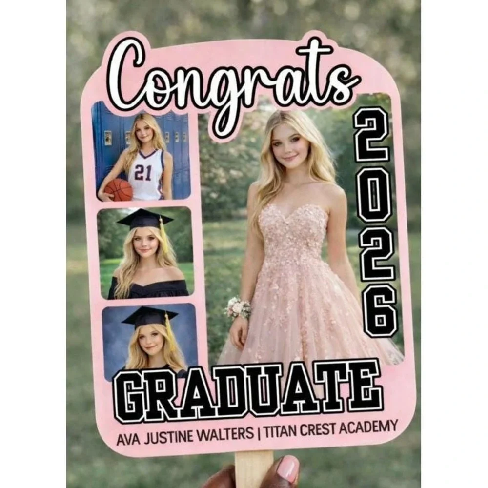 Custom Photo‎ Graduation Fans Graduation Favor Set of 10